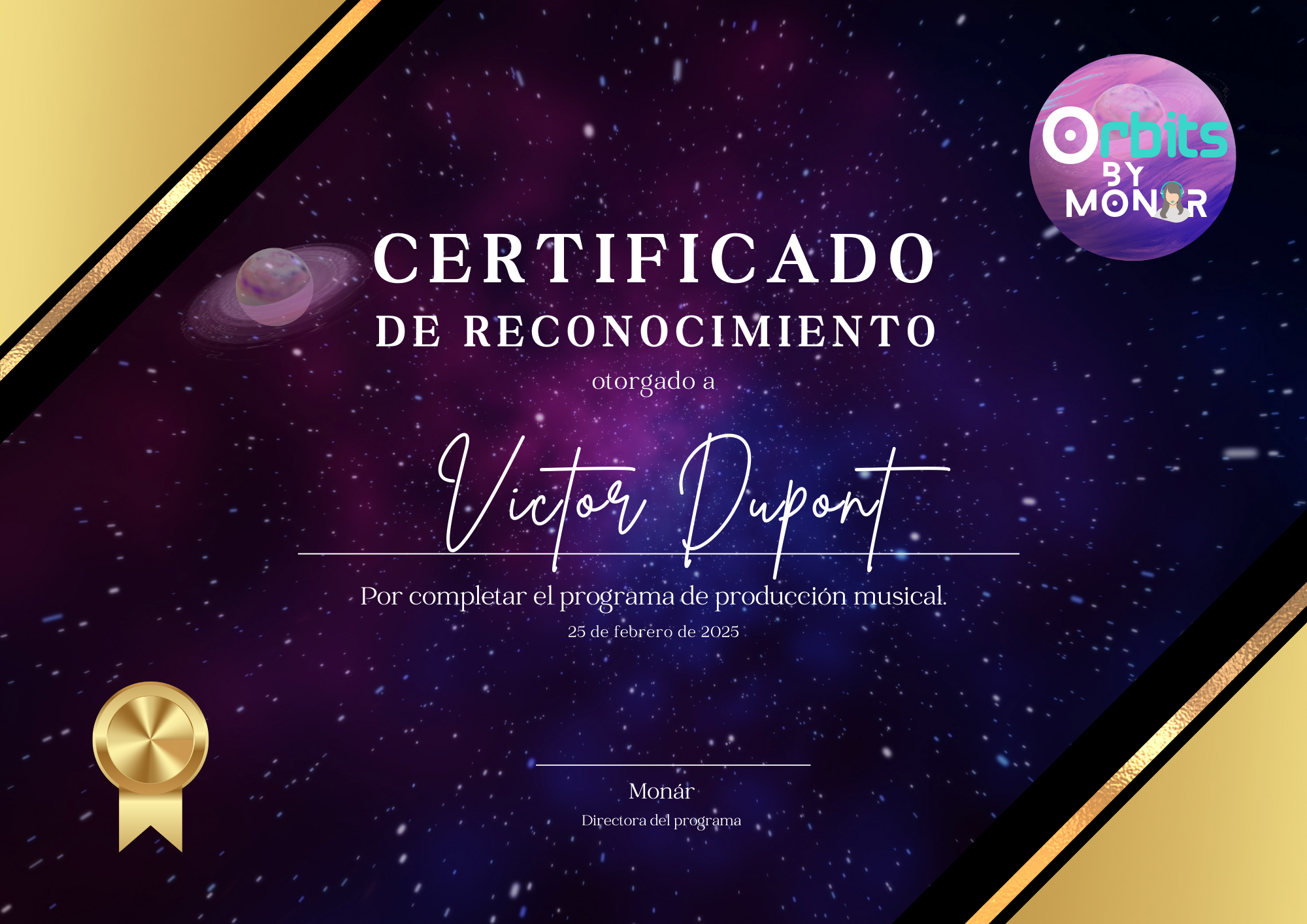 certificado de producción musical